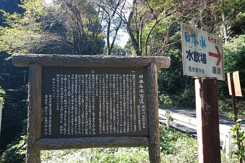 日本水水源への看板